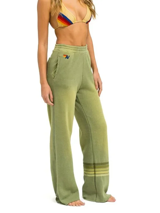 Aviator Nation - Rugby Stitch Wide Leg Sweatpants - Faded Army *Size L* - Picture 3 of 4